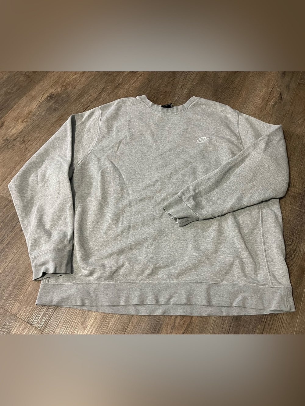Nike Sweatshirt Mens 3XL Tall Heather Gray Fleece Pullover Crewneck Swoosh Logo